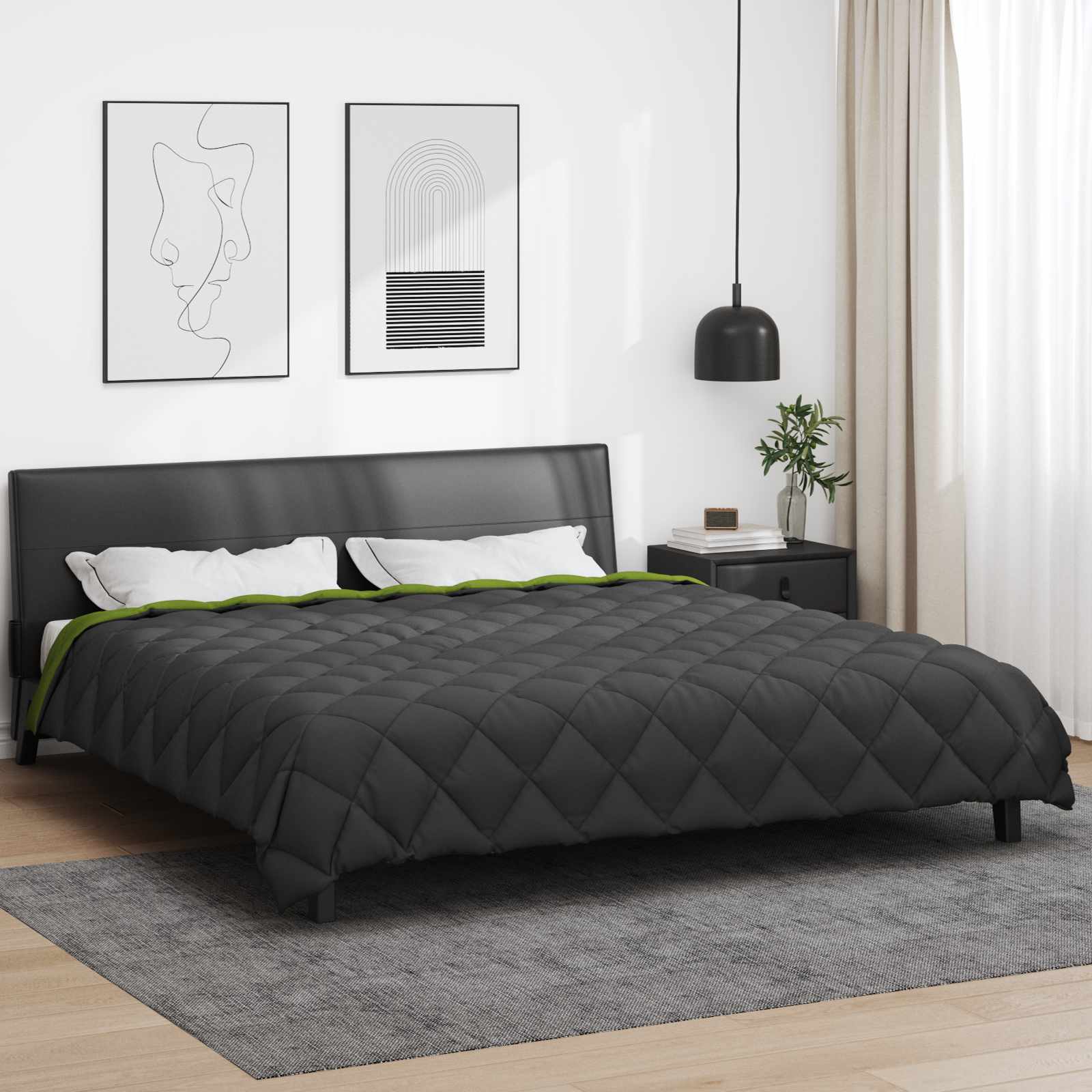 Winterbettdecke Anthrazit 135 x 200 cm Mikrofaser