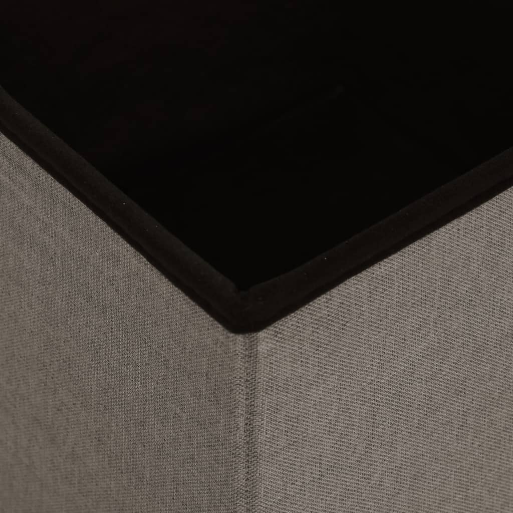 Hocker mit Stauraum Cremeweiß Leinenoptik