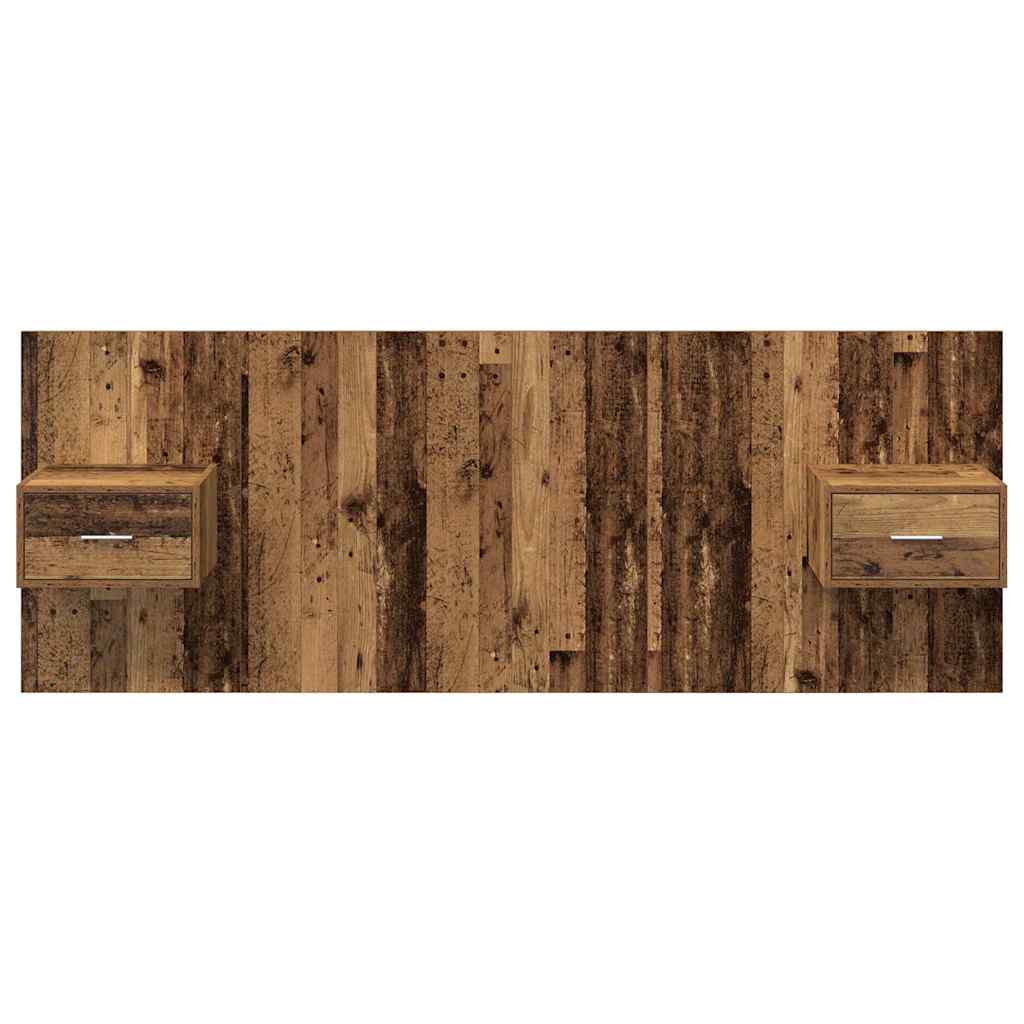 Kopfteil mit Nachttischen Weiß Holzwerkstoff