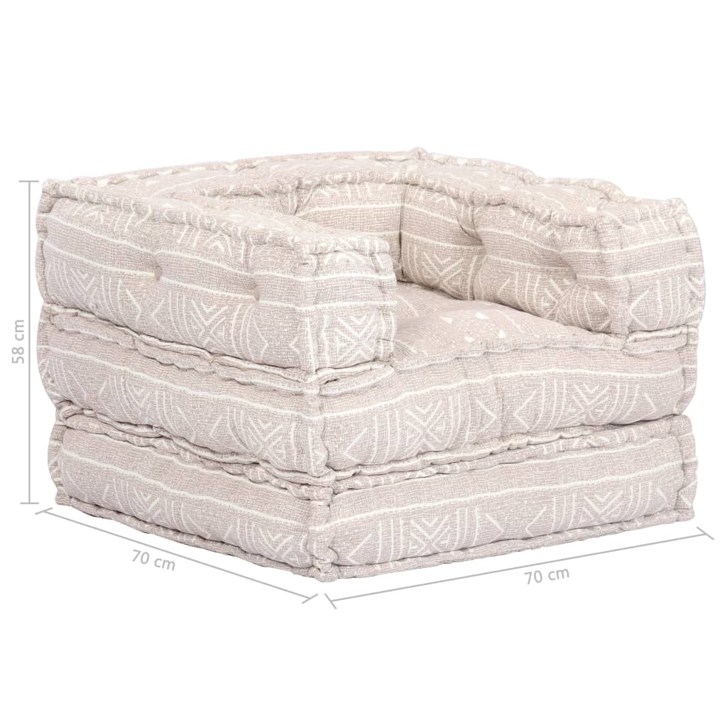 2-Sitzer Modularer Pouf Patchwork Stoff