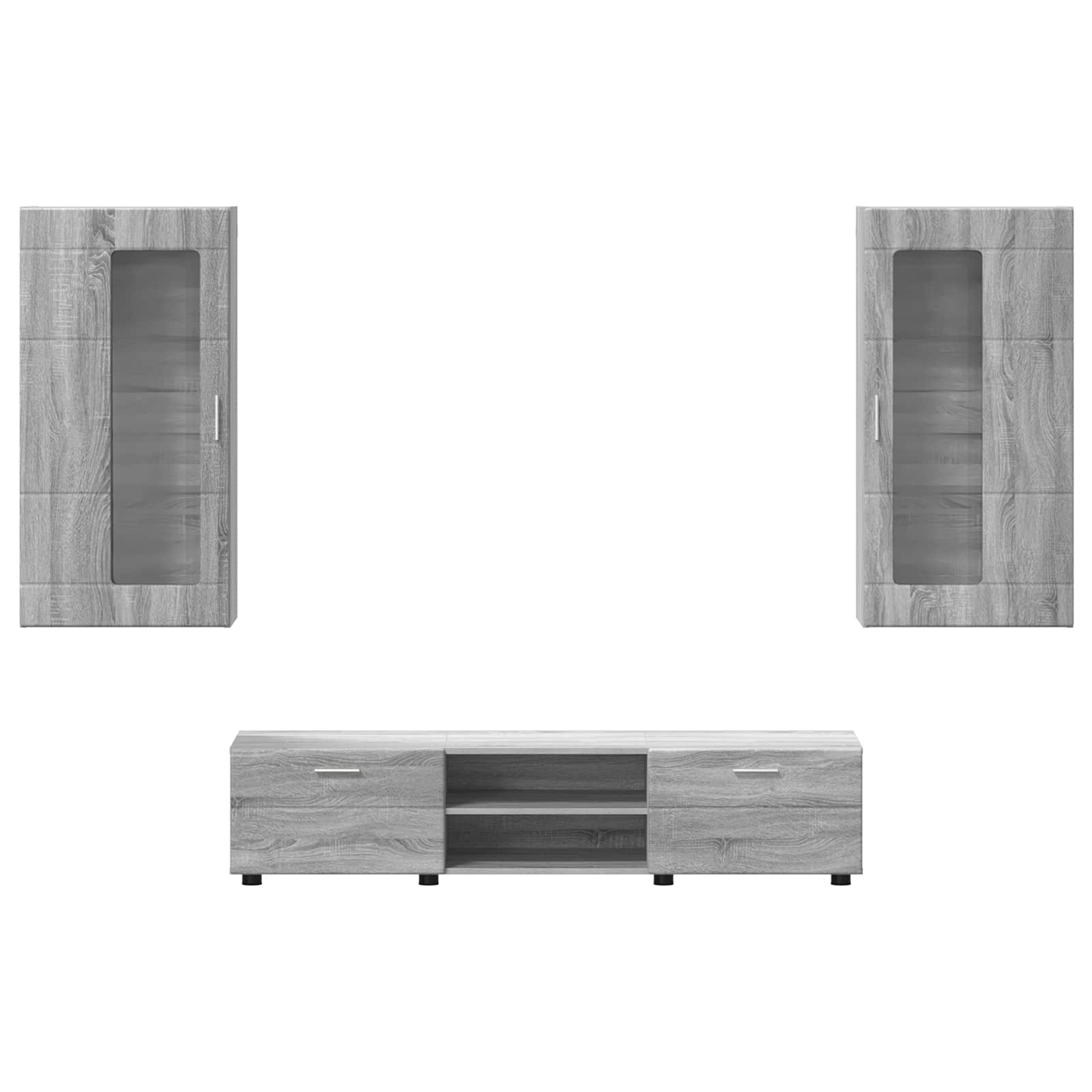 Highboard mit Regal FLORIN Weiß 60 x 35 x 182 cm Holzwerkstoff