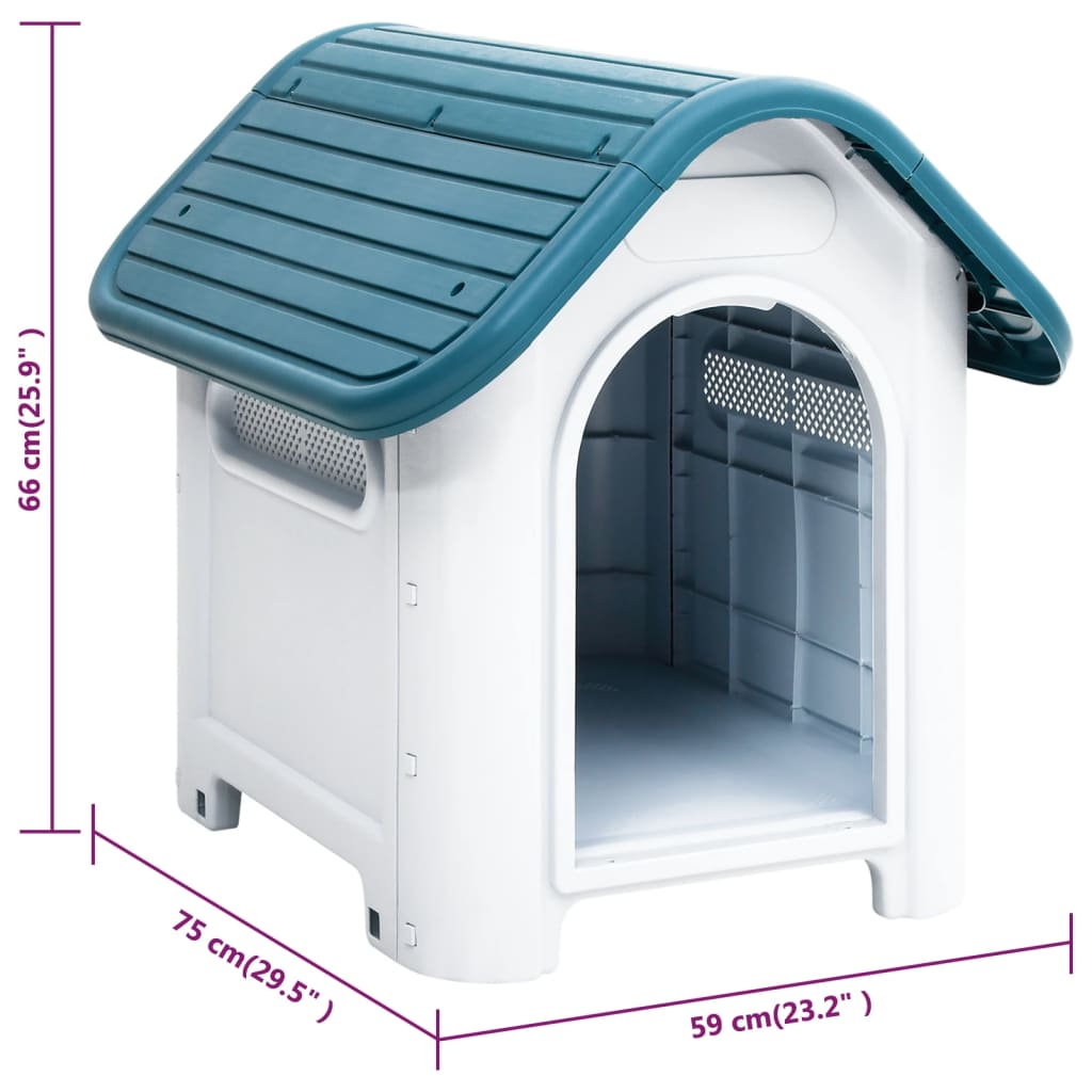 Hundehütte Grau 59x75x66 cm Polypropylen