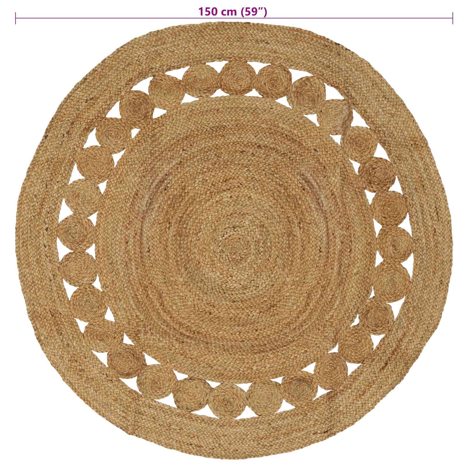 Bereichsteppiche Natur Ø 120 cm Jute
