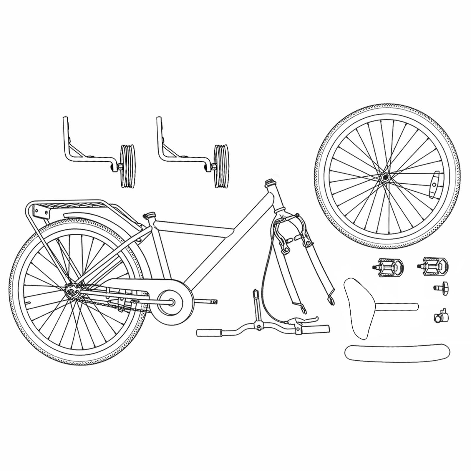 Kinderfahrrad 12 Zoll für 2-4 Jahre alt Schwarz