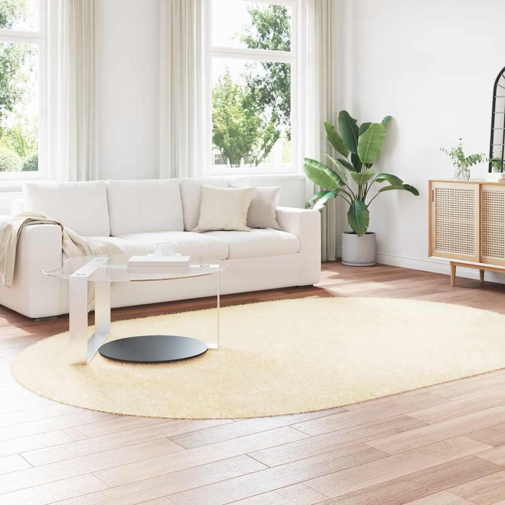 Teppich Shaggy Hochflor NAVARRA Beige 60x100 cm Polyester