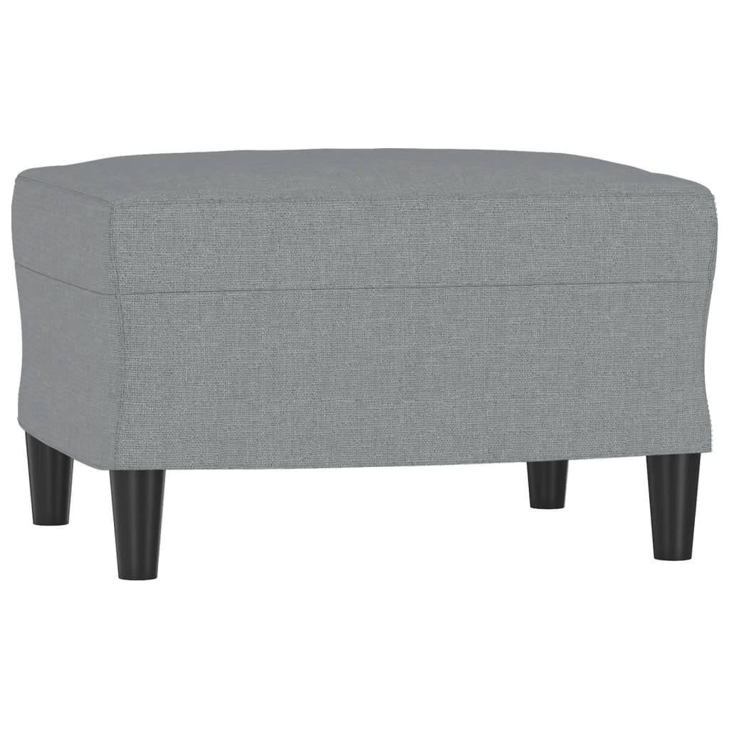 3-Sitzer-Sofa mit Hocker Braun 180 cm Stoff