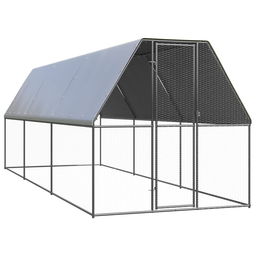 Outdoor-Hühnerkäfig 2x4x2 m Verzinkter Stahl