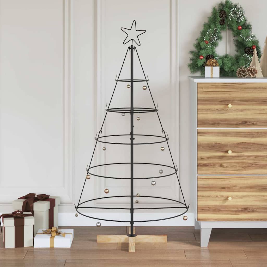 Weihnachtsdeko mit Ständer Schwarz 60 cm Stahl