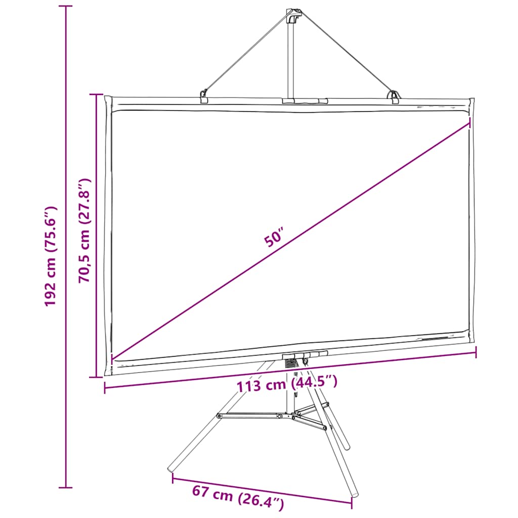 Projektionsleinwand mit Stativ 50 Zoll 4:3