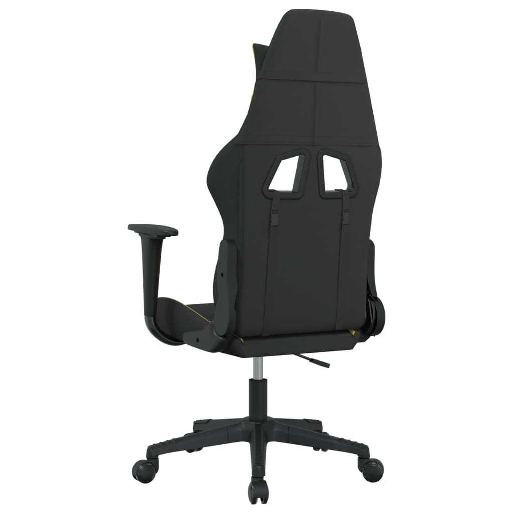 Gaming-Stuhl mit Massagefunktion Schwarz und Creme Stoff