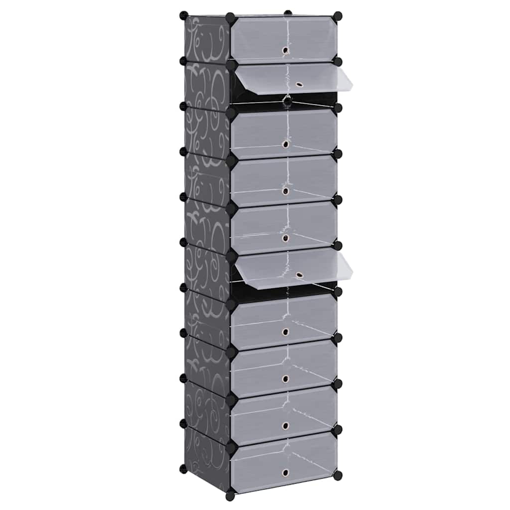 Schuh-Organizer Zusammenklappbar mit 10 Fächern Weiß