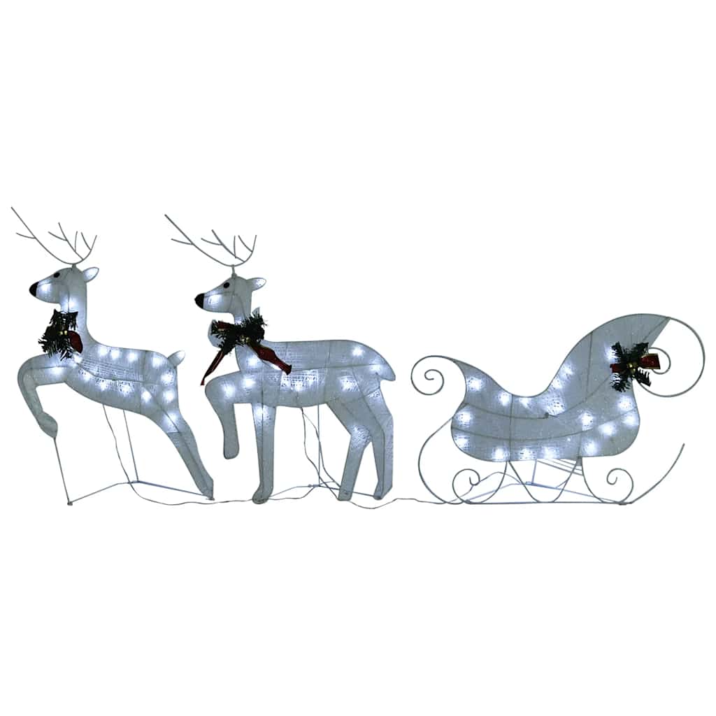Weihnachtsdeko Rentier & Schlitten 60 LEDs Outdoor Golden