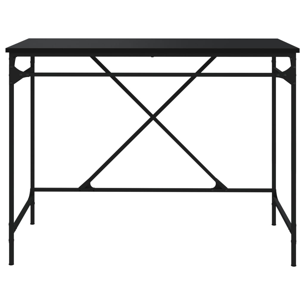 Schreibtisch Räuchereiche 100x50x75 cm Holzwerkstoff und Eisen