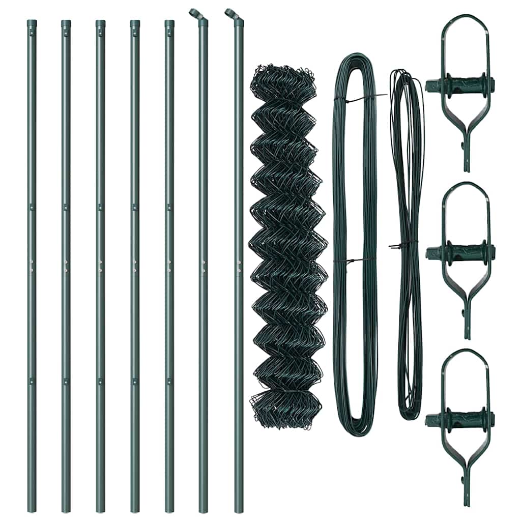 Outdoor Kettenglied-Zaun Erdfixierung 10 x 0,4 m Grün Netz