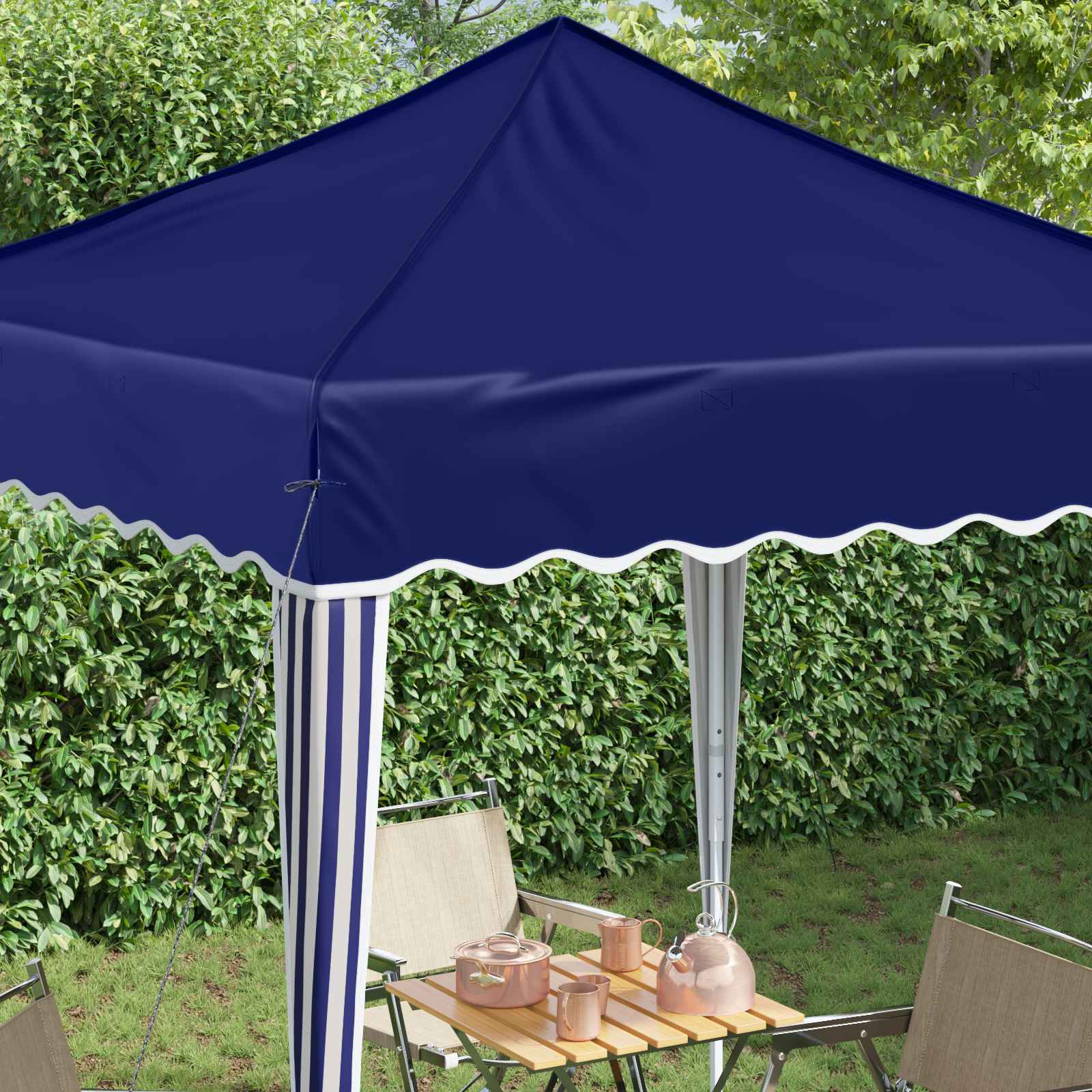 Pop-up Partyzelt 195 x 195 x 245 cm Creme Oxford-Stoff