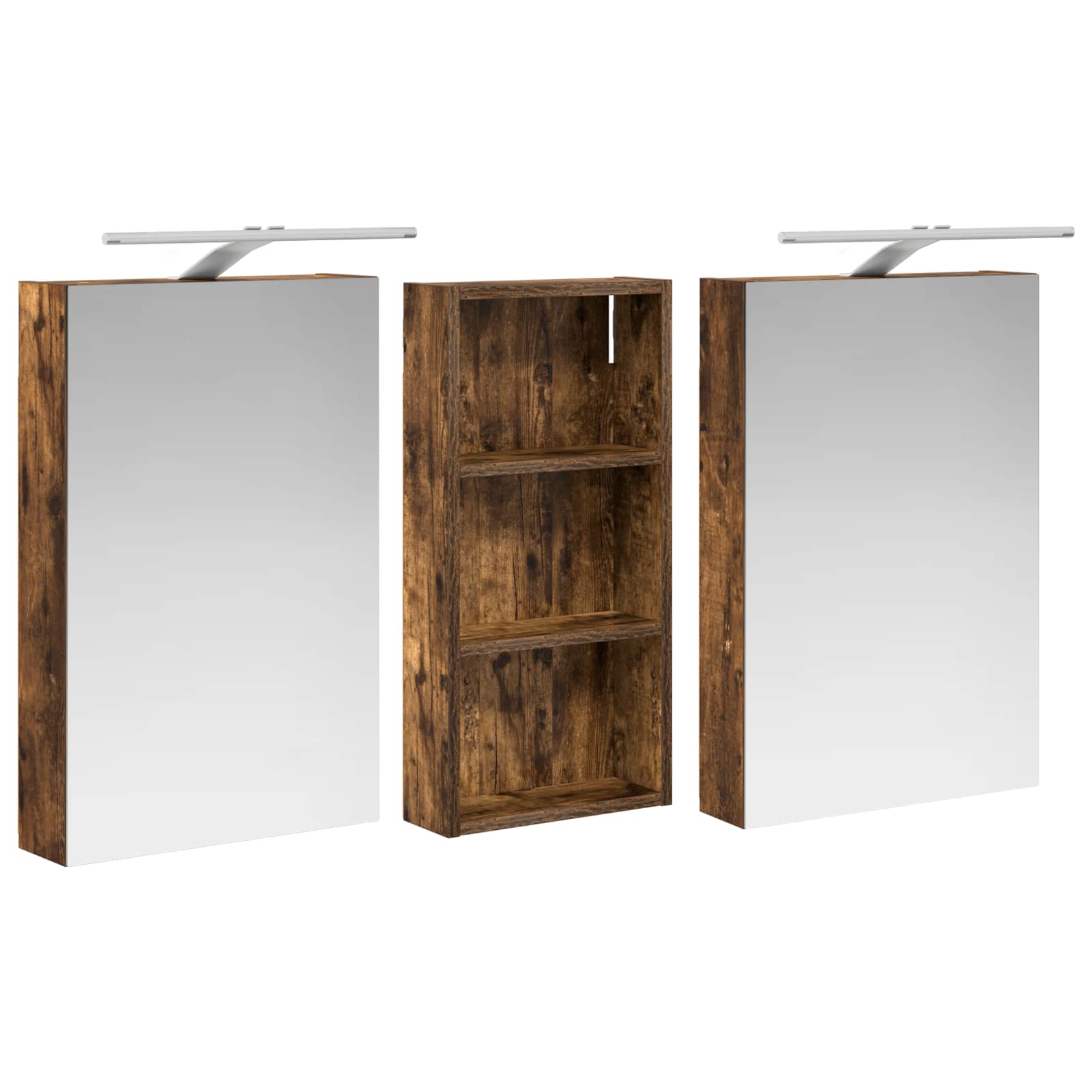 Badezimmerschrank-Set 3 pcs 80 x 10,5 x 50 cm Holzwerkstoff