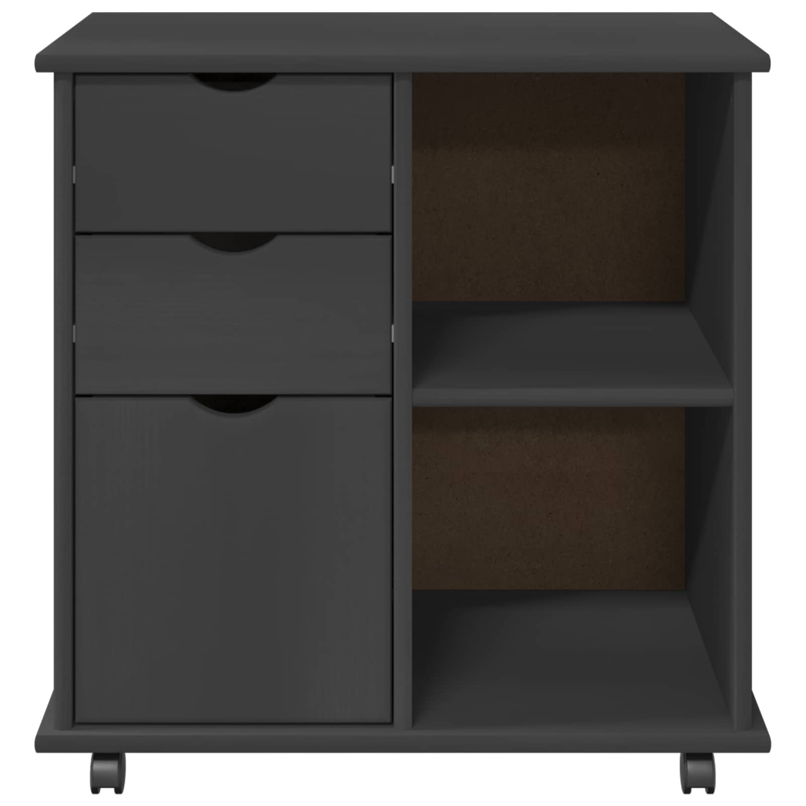 Rollschrank Honigbraun 63,5 x 39 x 65,5 cm Massivholz Kiefer