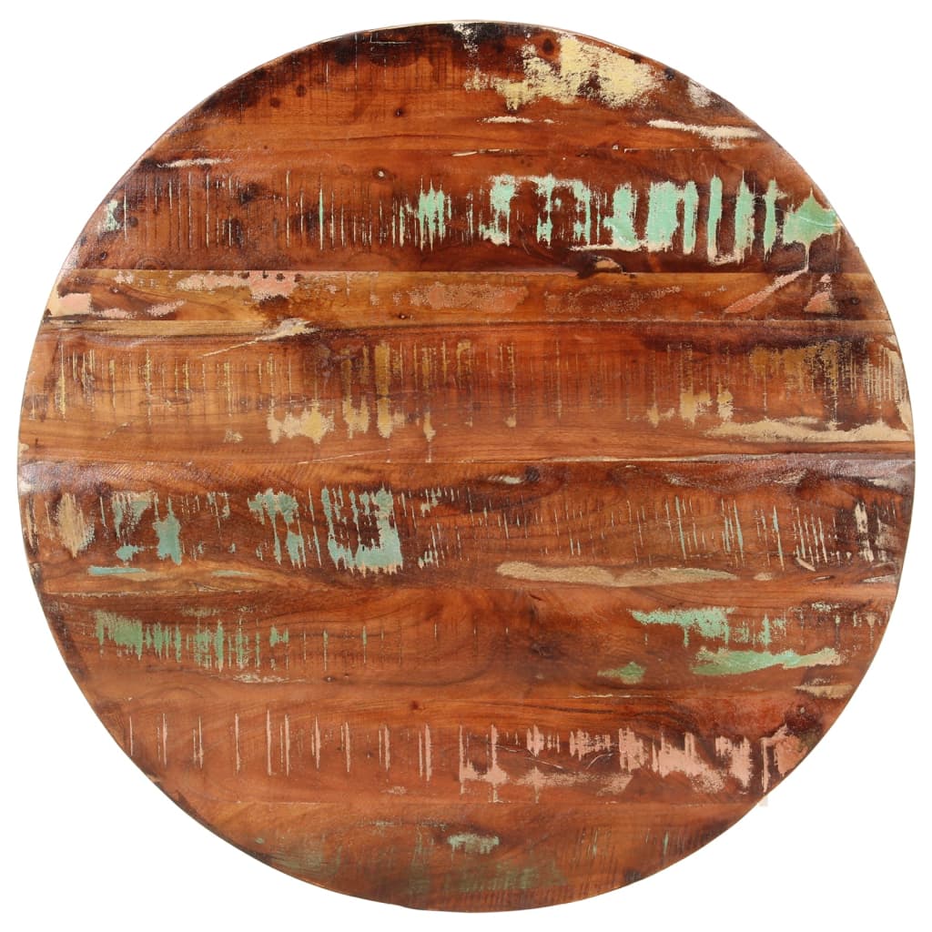 Tischplatte Ø 40x2,5 cm Rund Raues Massives Mangoholz