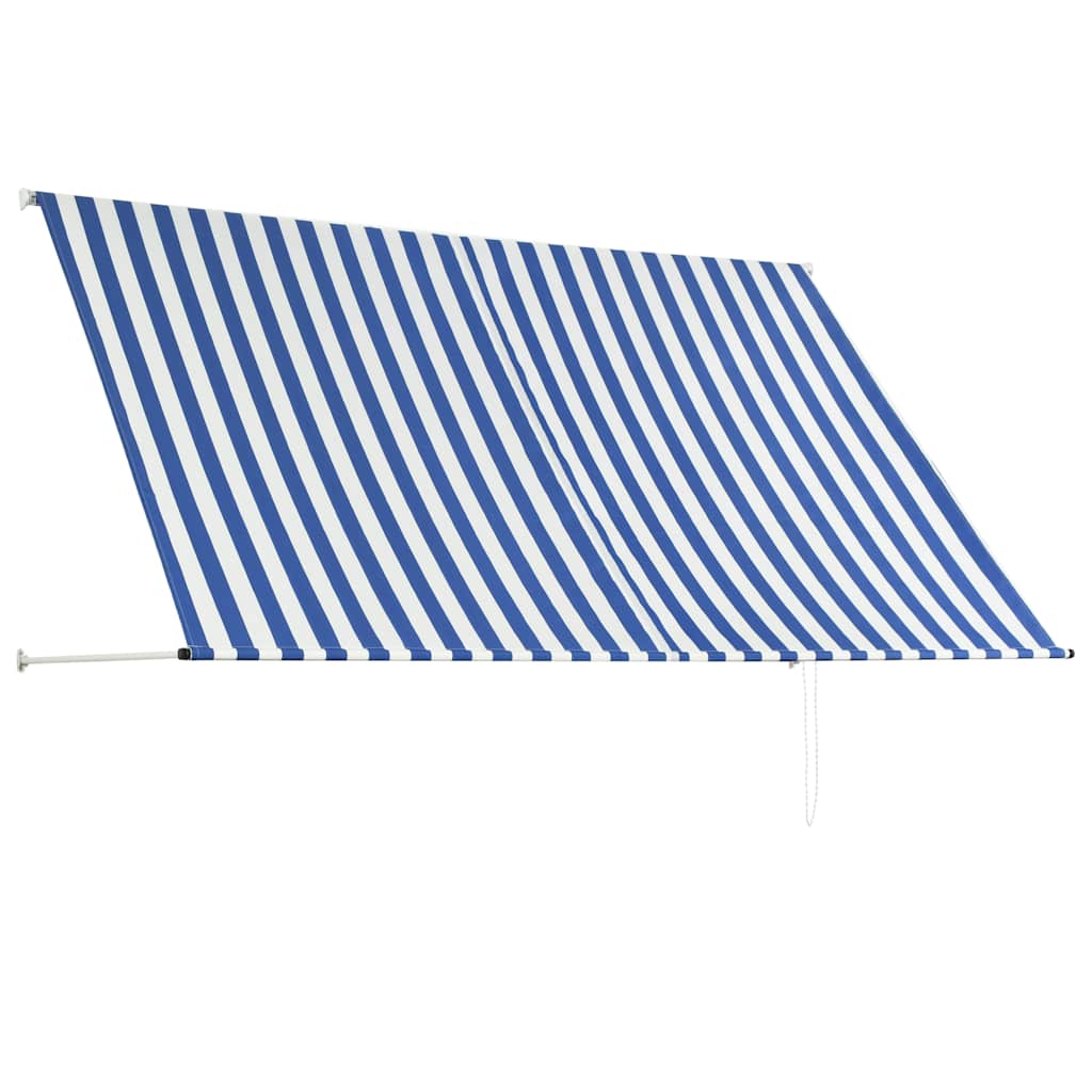Einziehbare Markise 150×150 cm Blau und Weiß