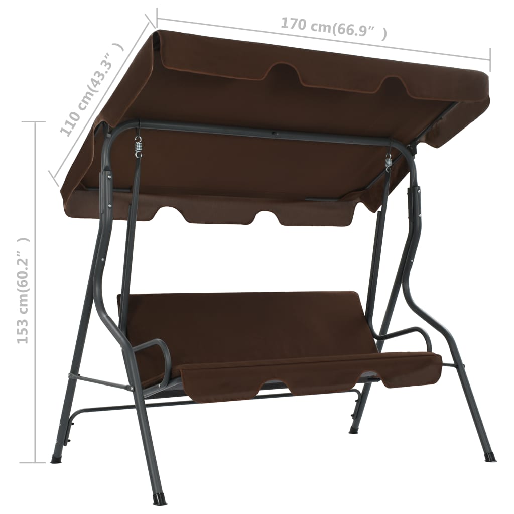 Hollywoodschaukel Cremeweiß 170×110×153 cm