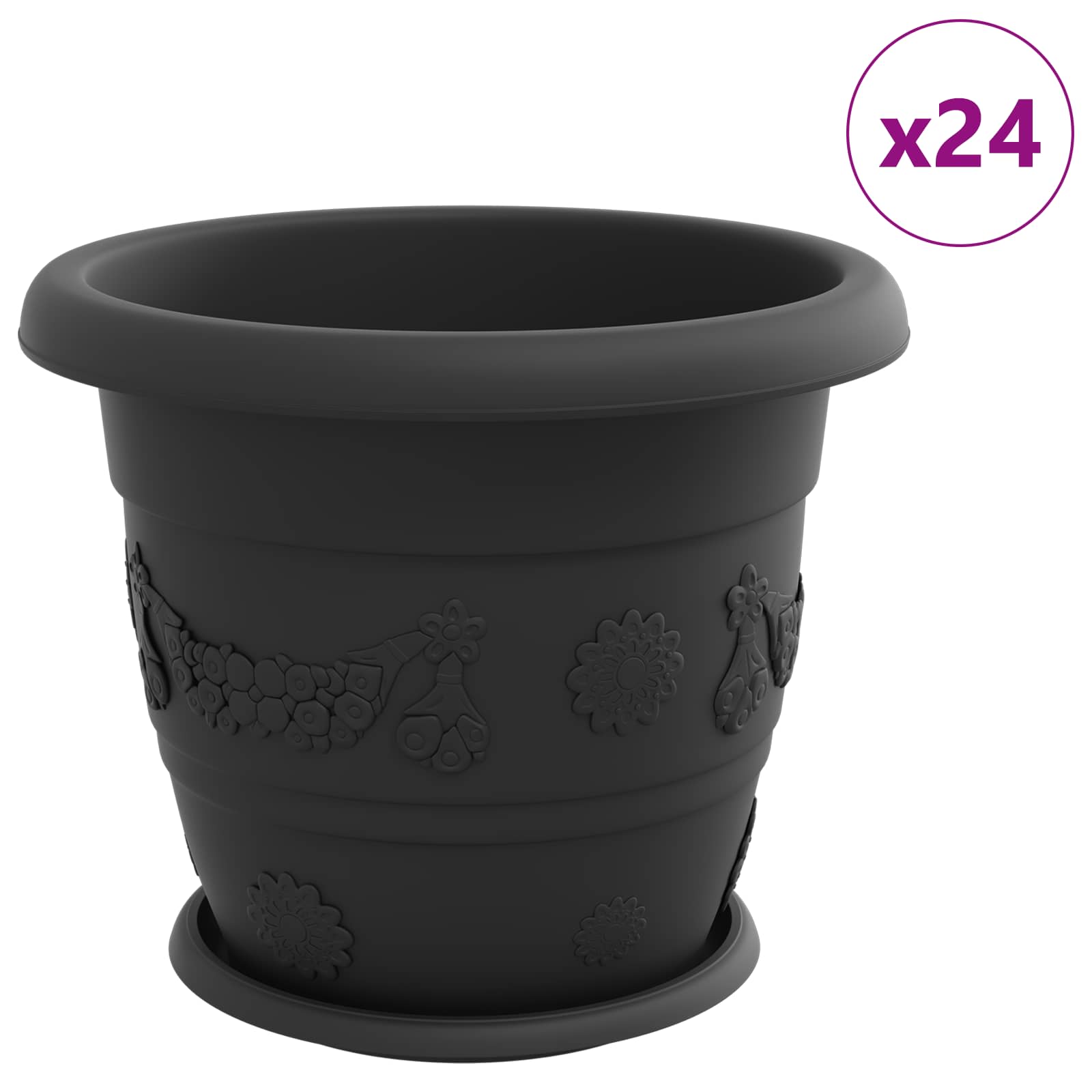 Blumentöpfe 6 pcs Ziegelrot Ø 22 x 18 cm Kunststoff