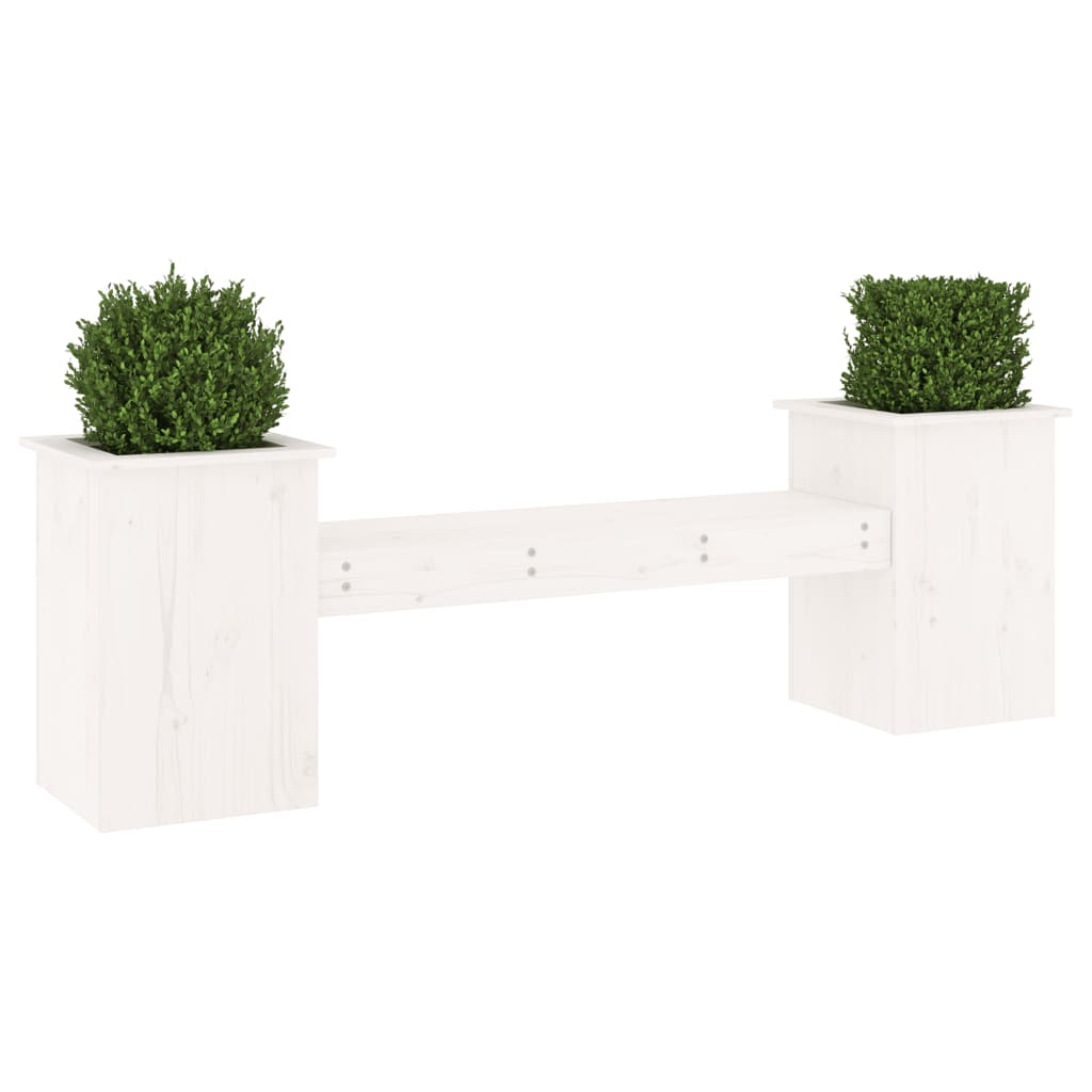 Gartenbank mit Pflanzkübeln 184,5x39,5x56,5cm Massivholz Kiefer
