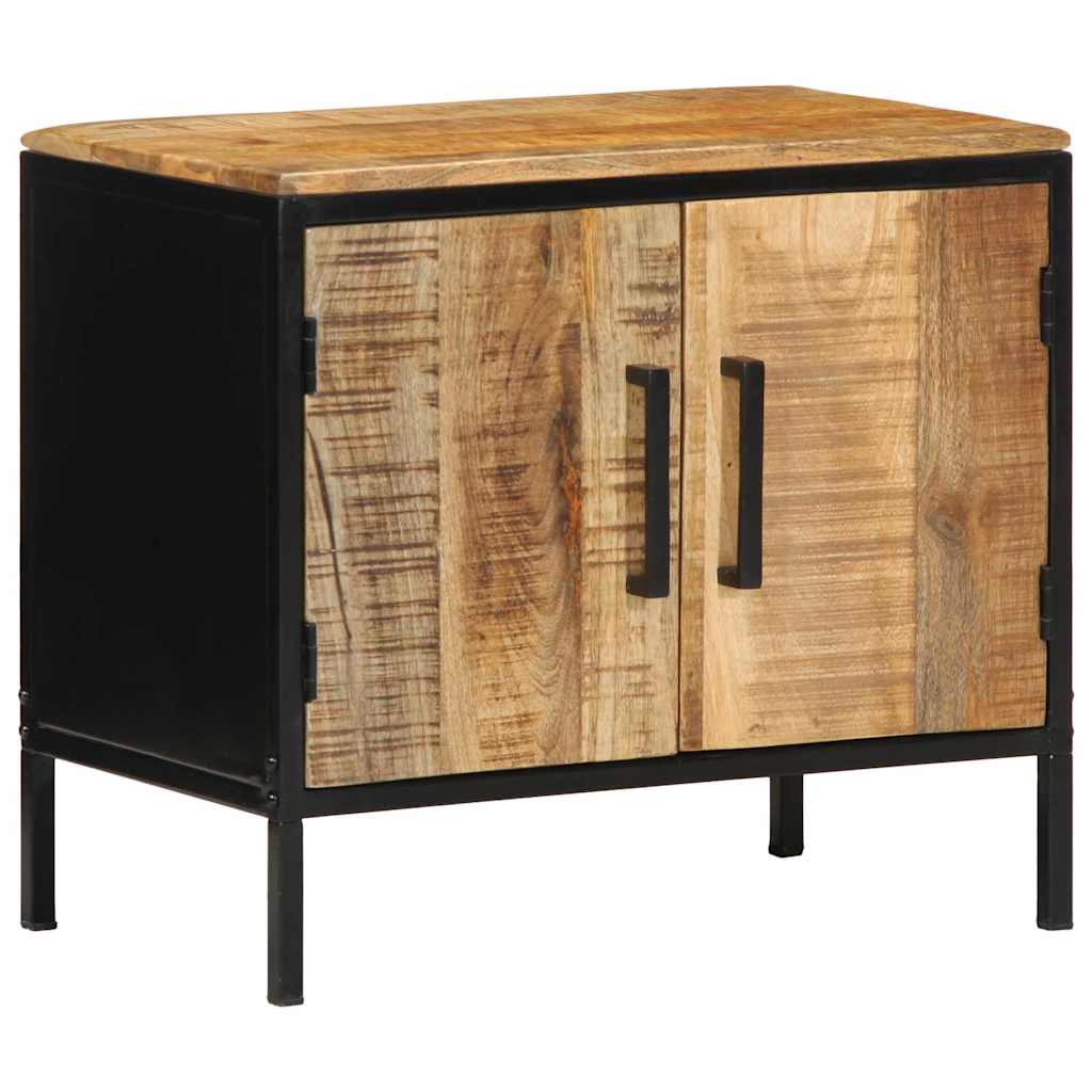 Nachttisch Braun und Schwarz 50 x 30 x 45 cm Massivholz Mango