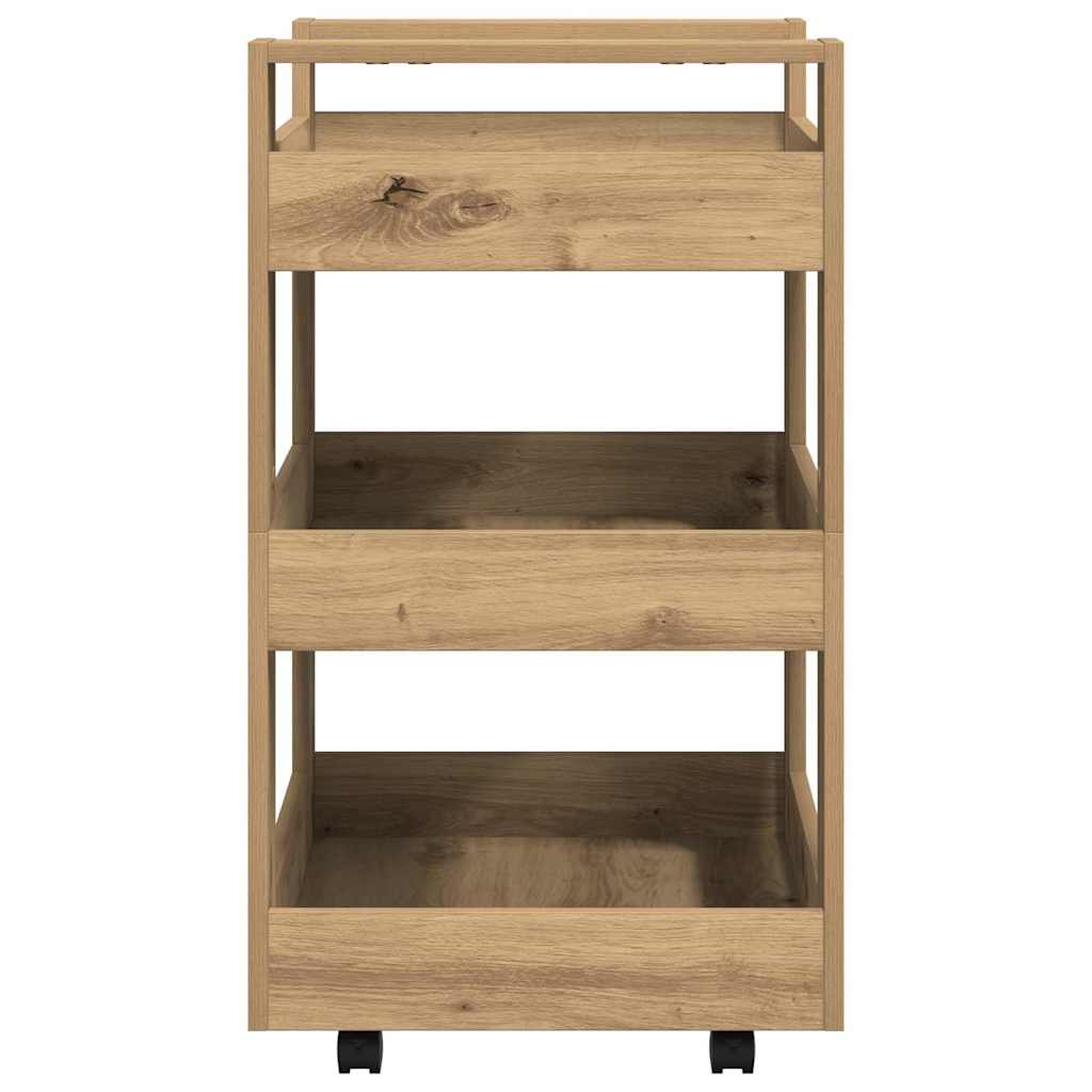 Küchenwagen Weiß 60x45x80 cm Holzwerkstoff