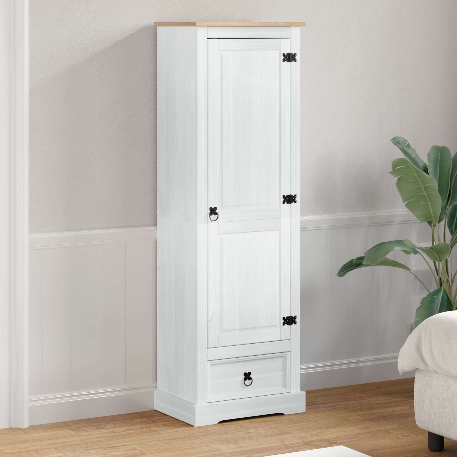 Kleiderschrank Corona 55x38x170 cm Massivholz Kiefer