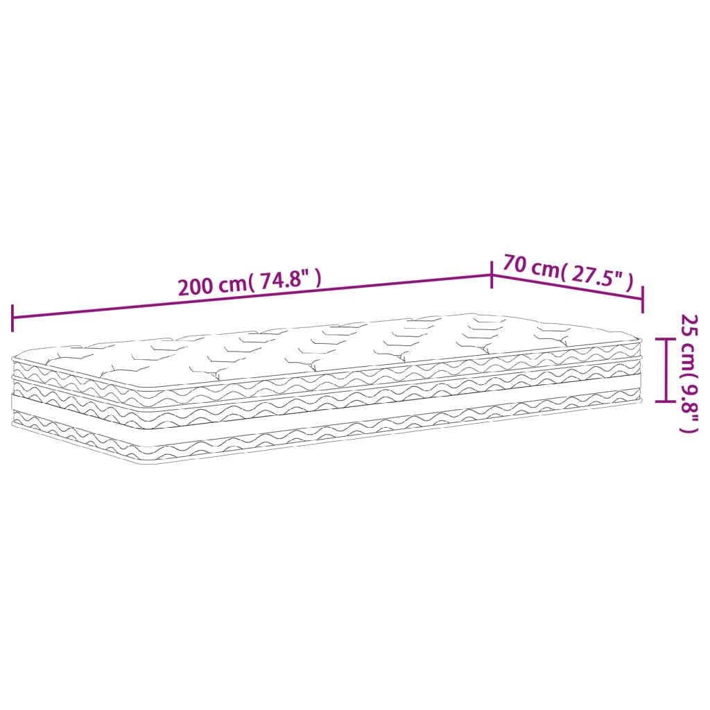 Matratze Taschenfederkern Mittel 180x200 cm