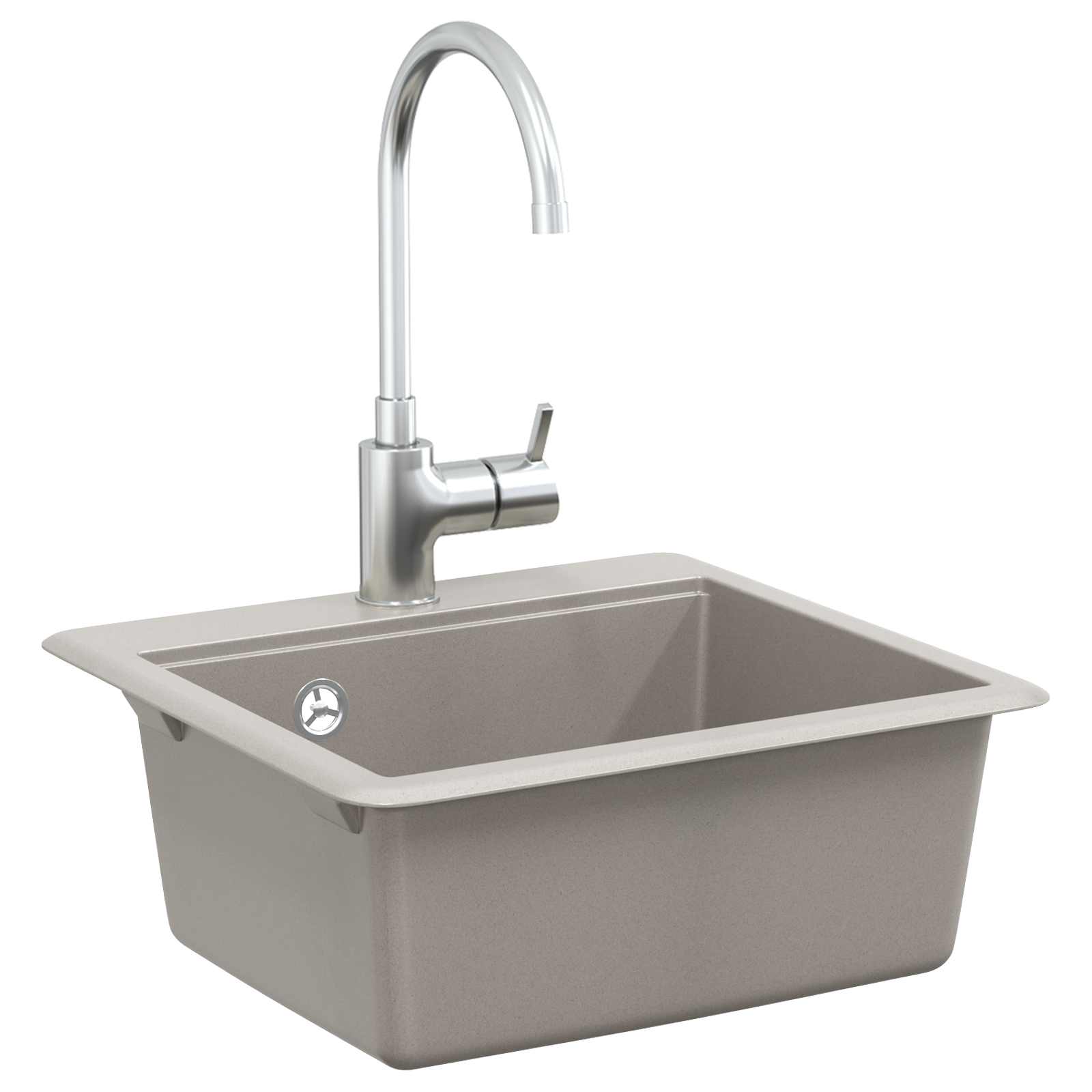Waschbecken Schwarz 470 x 440 mm Granit