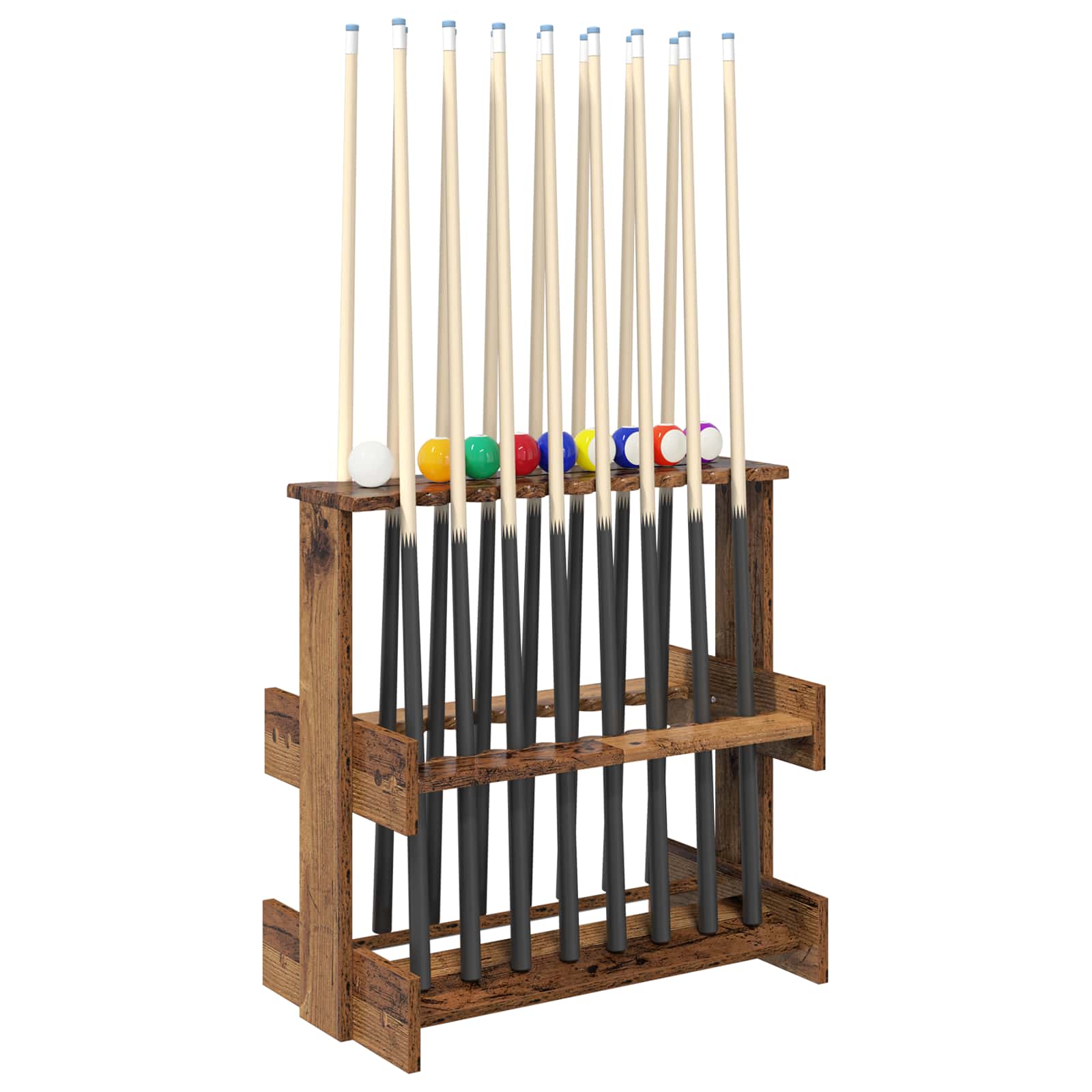 Billardqueue-Ständer Holzwerkstoff 60 x 35 x 60 cm Weiß