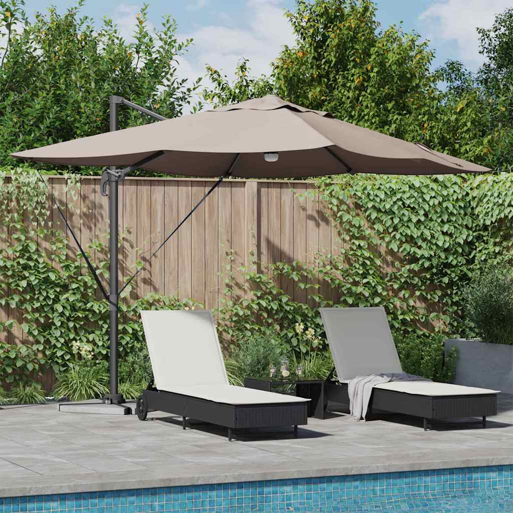 Sonnenschirm Sand 351 x 250 x 253 cm Polyester und Aluminium