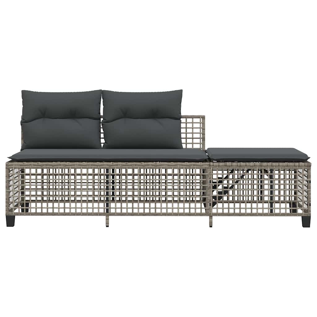 3-tlg. Garten-Ecksofa-Set mit Kissen Schwarz Poly Rattan