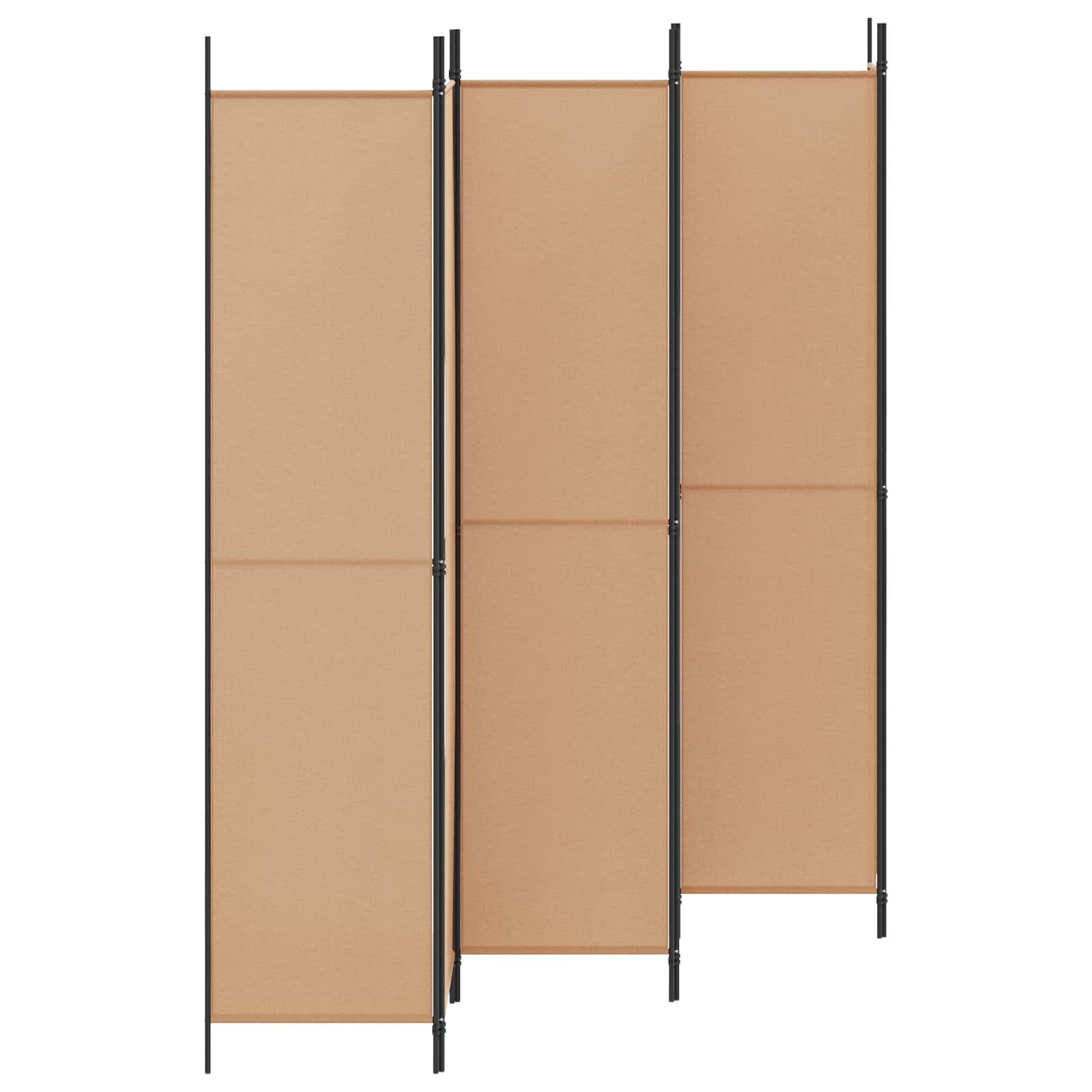 3-teiliger Raumteiler Beige 150 x 220 cm Stoff