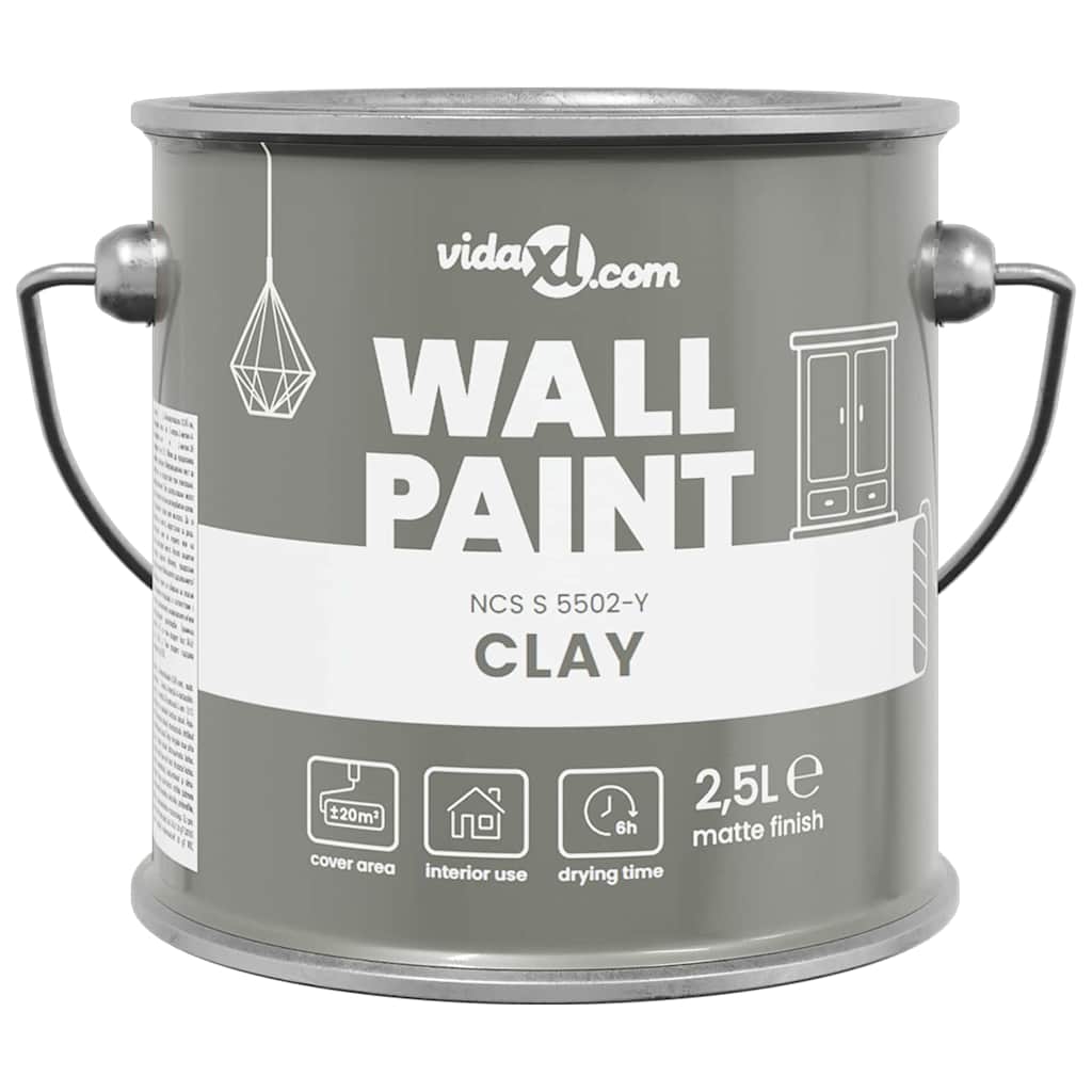 Wandfarbe Grau 2,5 L Wanddruck