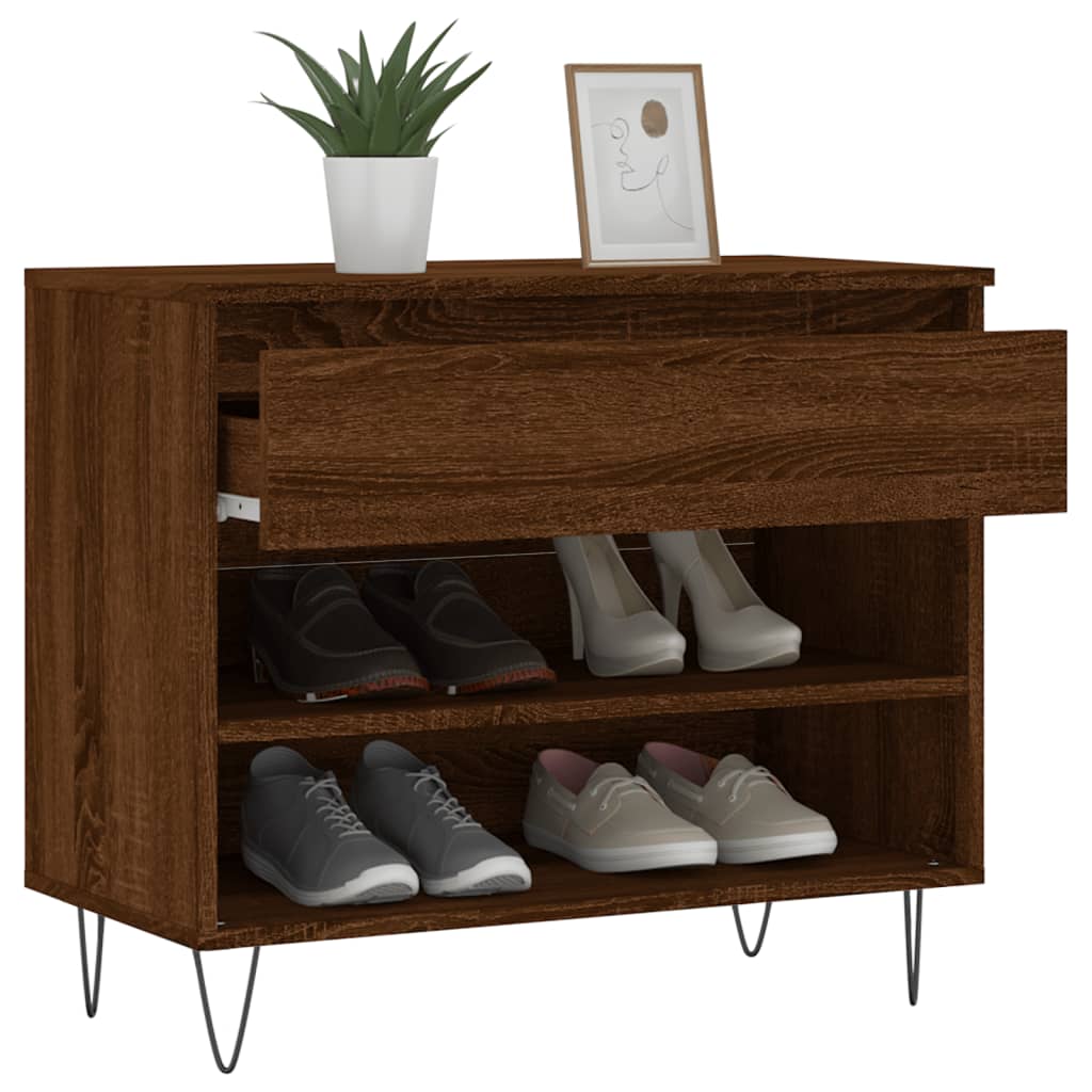 Schuhregal Räuchereiche 70x36x60 cm Holzwerkstoff