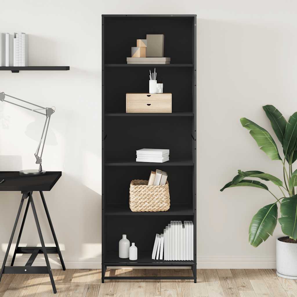 Bücherregal Schwarz 60x35x139 cm Holzwerkstoff