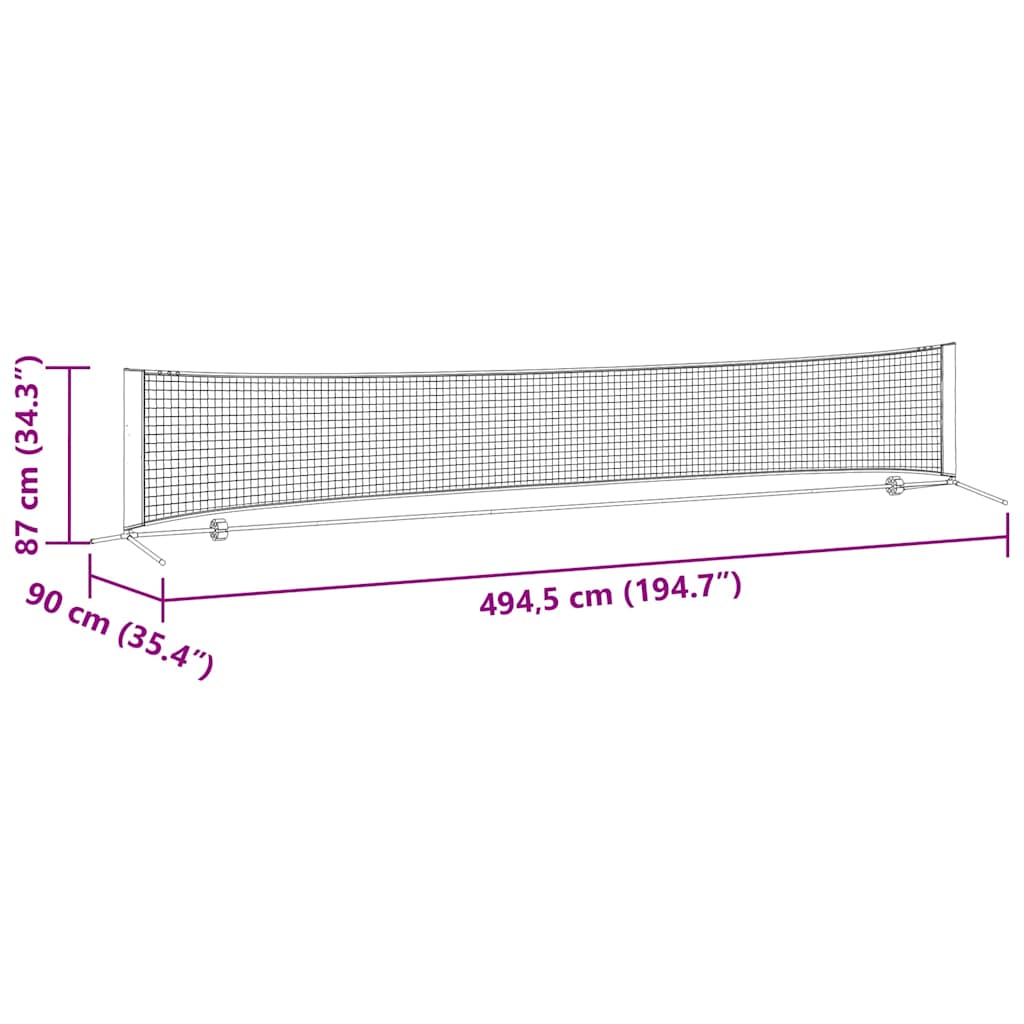 Tennisnetz Schwarz und Rot 301 x 90.5 x 87 cm Polyester