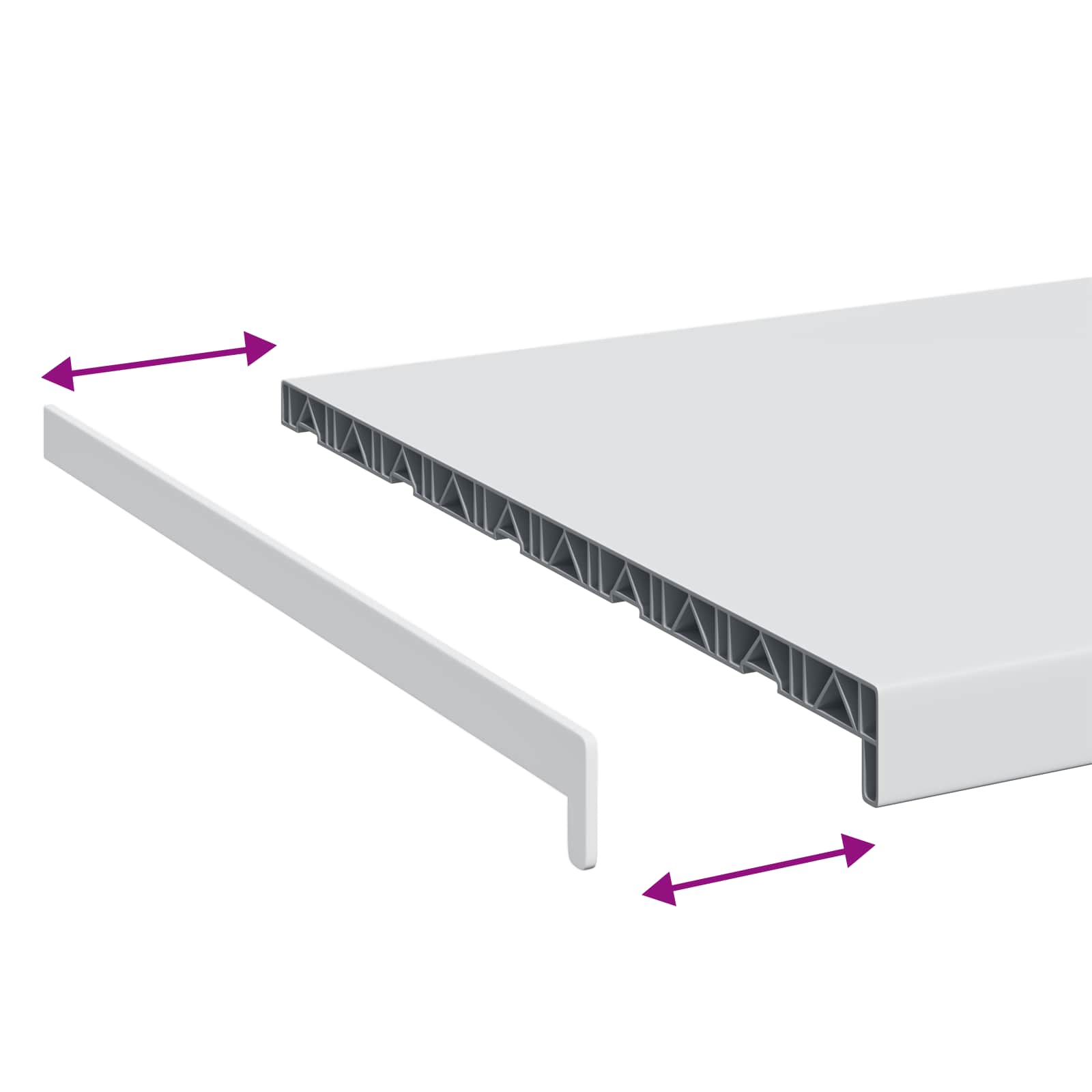 Fensterbank Weiß 60 x 10 x 4,5 cm PVC