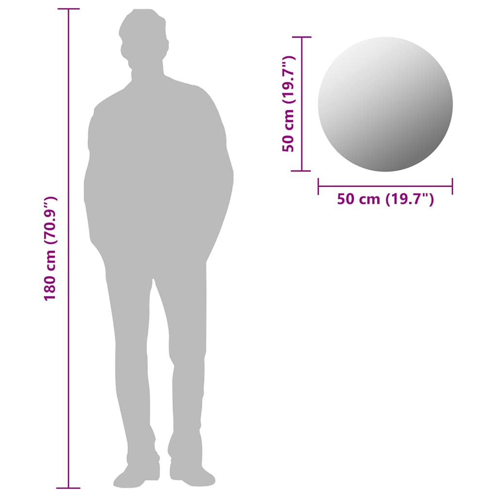 Wandspiegel 40 x 40 cm Quadratisch Glas