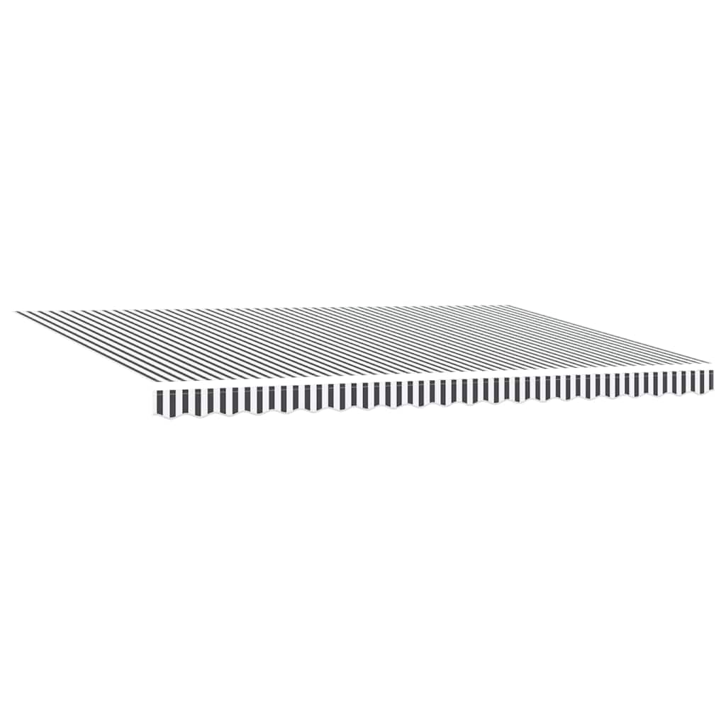 Markise Manuell Einziehbar mit LED 300x250 cm Blau und Weiß