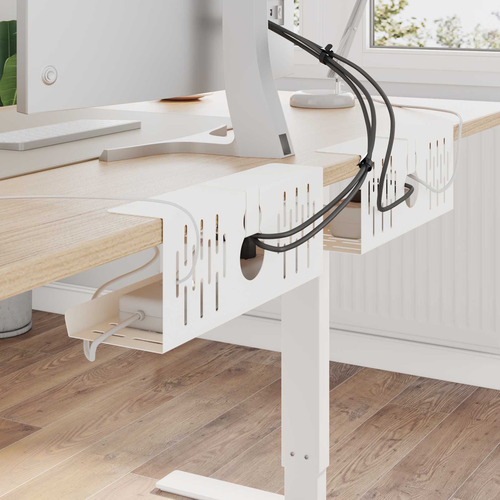 Unter dem Schreibtisch Kabelmanagement Tray 2 Stk. Anthrazit