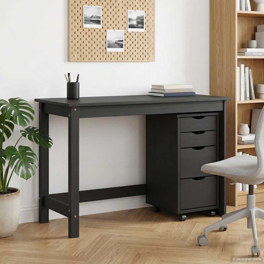 Desk und Rolling Cabinet Set MOSS 2 pcs Honigbraun