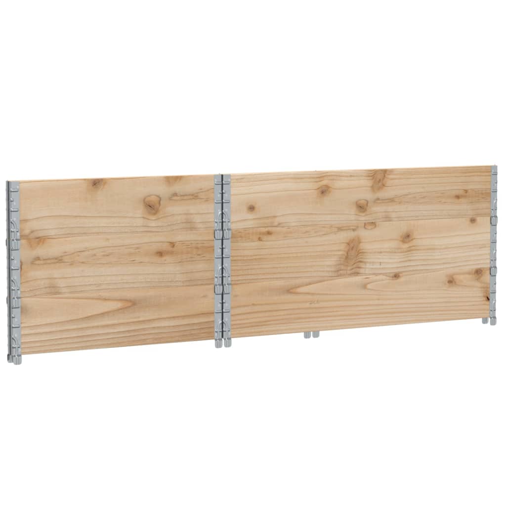 Paletten-Aufsatzrahmen Schwarz 80x60 cm Massivholz Kiefer