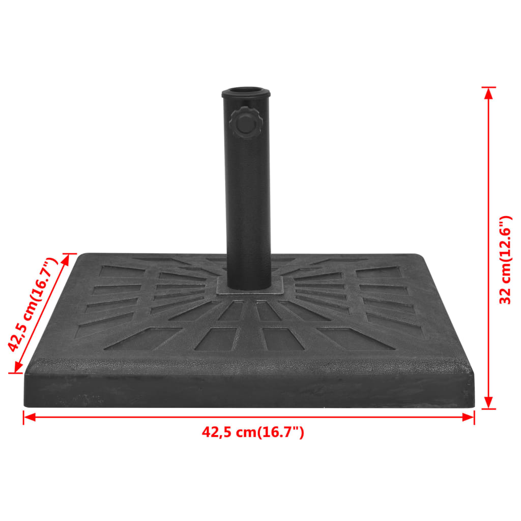 Sonnenschirmständer Harz Quadratisch Schwarz 19 kg