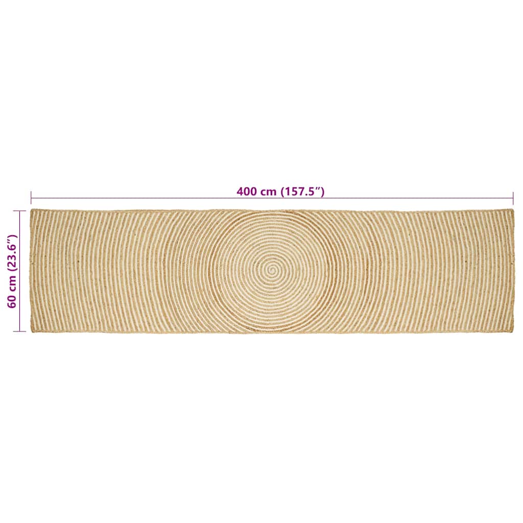 Bereichsteppiche Weiß 60 x 110 cm Jute
