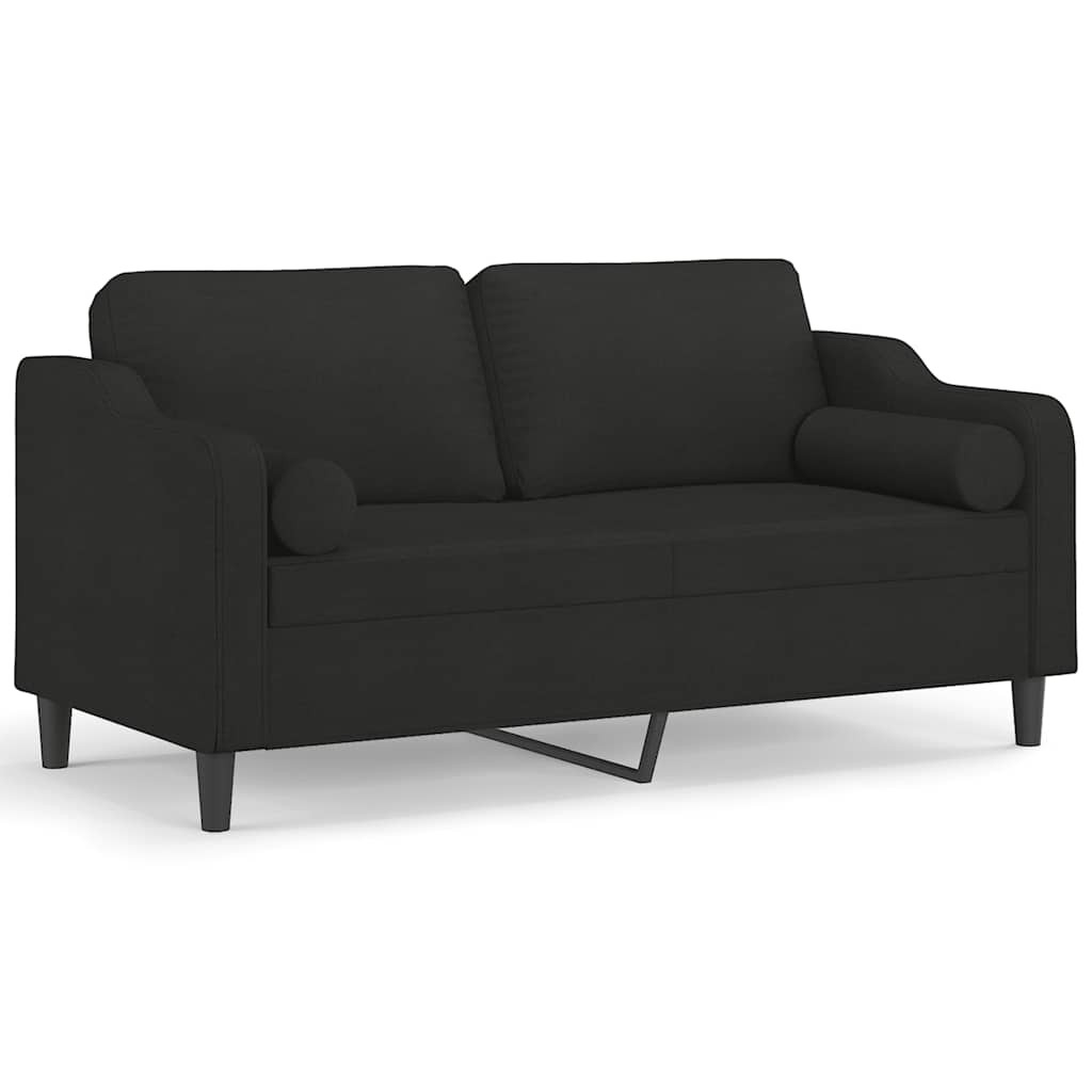 2-Sitzer-Sofa mit Zierkissen Braun 120 cm Stoff
