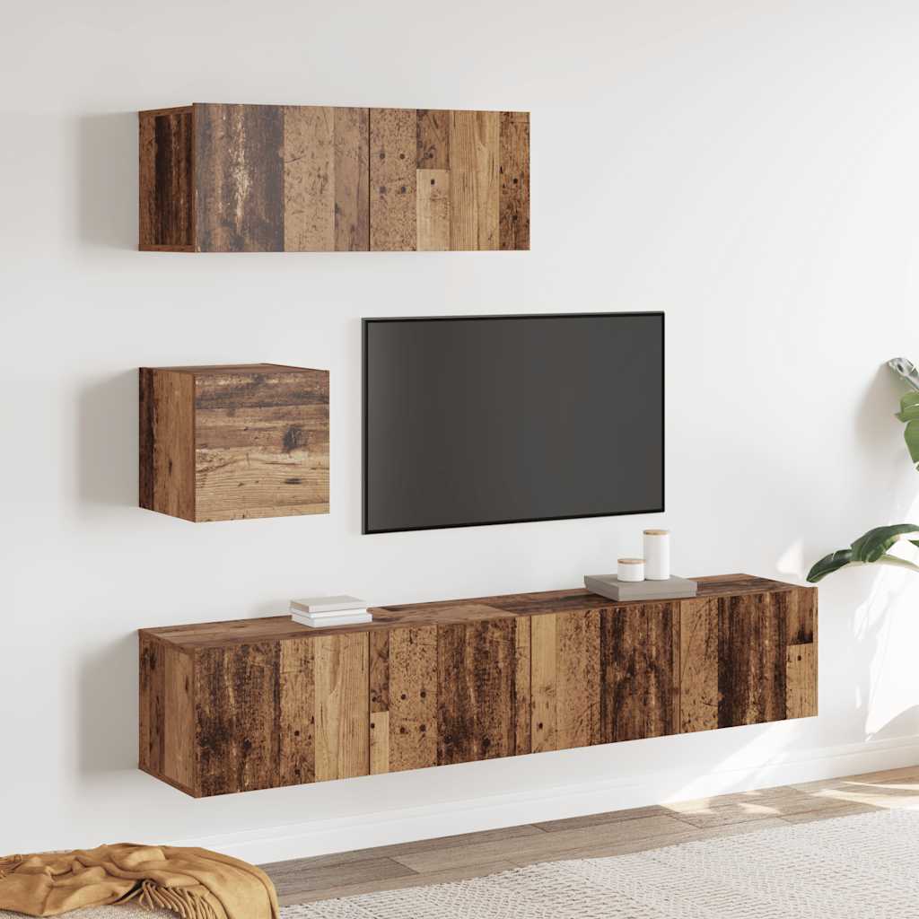 4-tlg. TV-Schrank-Set Sonoma-Eiche Holzwerkstoff
