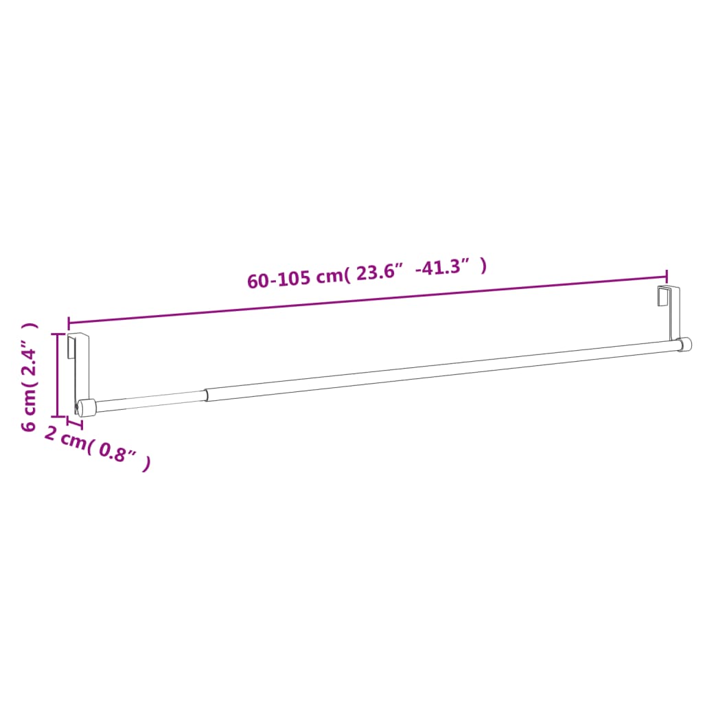 Gardinenstangen 2 Stk. Weiß und Silbern 40-60 cm Aluminium